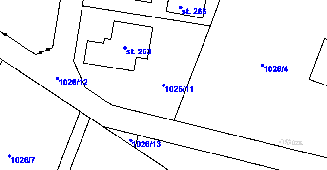 Parcela st. 1026/11 v KÚ Dolní Březinka, Katastrální mapa