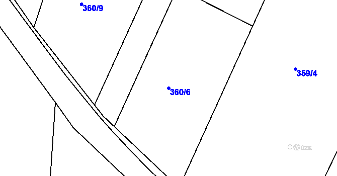 Parcela st. 360/6 v KÚ Dolní Břežany, Katastrální mapa