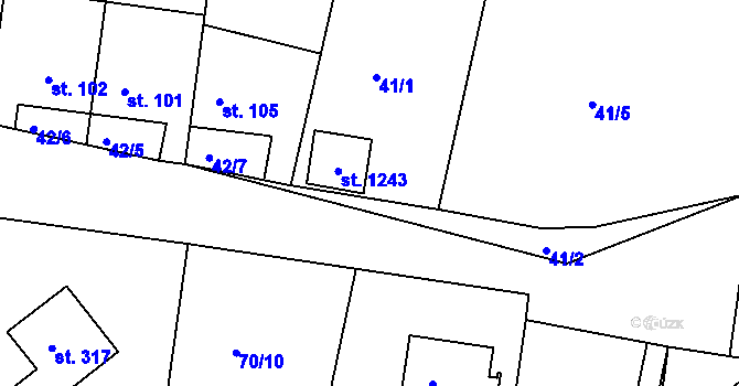 Parcela st. 41/6 v KÚ Dolní Břežany, Katastrální mapa