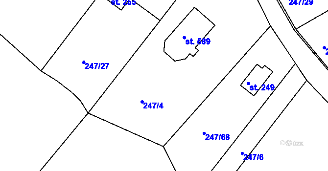 Parcela st. 248 v KÚ Lhota u Dolních Břežan, Katastrální mapa