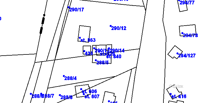 Parcela st. 529 v KÚ Lhota u Dolních Břežan, Katastrální mapa