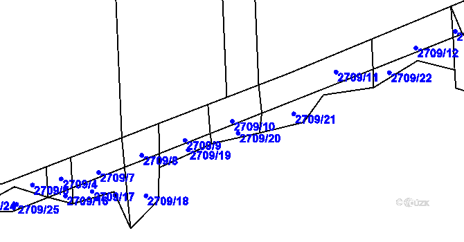 Parcela st. 2709/10 v KÚ Dolní Bukovsko, Katastrální mapa