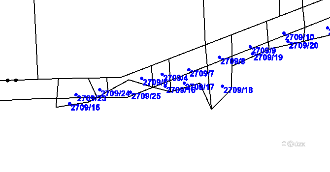 Parcela st. 2709/16 v KÚ Dolní Bukovsko, Katastrální mapa