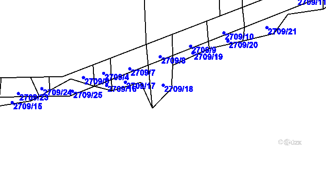 Parcela st. 2709/18 v KÚ Dolní Bukovsko, Katastrální mapa