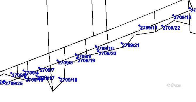 Parcela st. 2709/20 v KÚ Dolní Bukovsko, Katastrální mapa