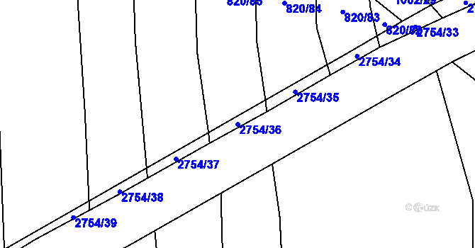 Parcela st. 2754/36 v KÚ Dolní Bukovsko, Katastrální mapa