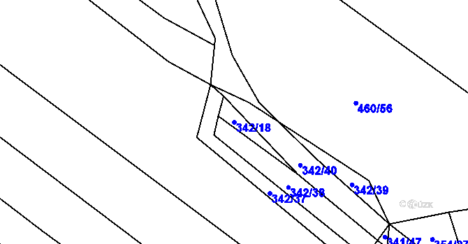 Parcela st. 342/18 v KÚ Dolní Bukovsko, Katastrální mapa
