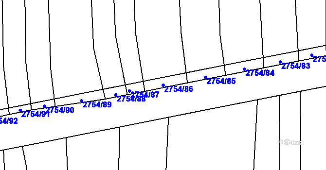 Parcela st. 2754/86 v KÚ Dolní Bukovsko, Katastrální mapa