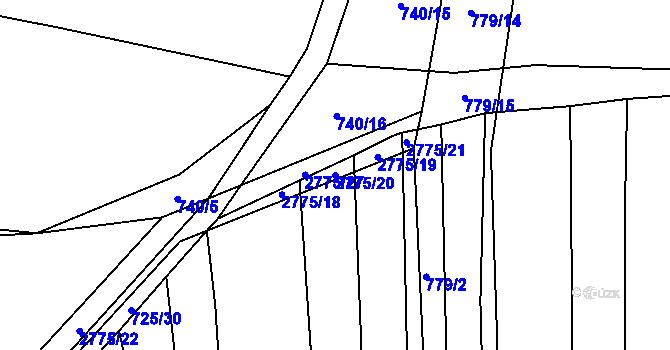 Parcela st. 2775/20 v KÚ Dolní Bukovsko, Katastrální mapa