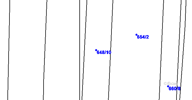 Parcela st. 648/10 v KÚ Dolní Bukovsko, Katastrální mapa