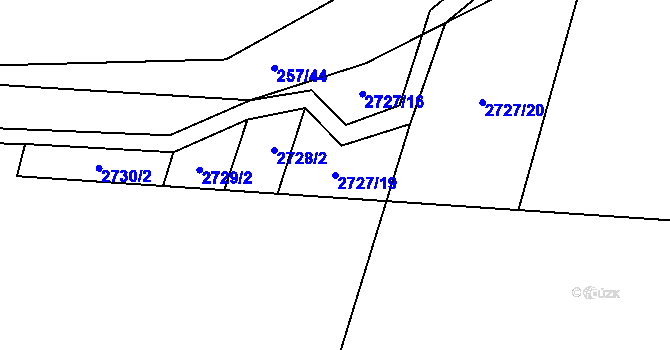 Parcela st. 2727/19 v KÚ Dolní Bukovsko, Katastrální mapa