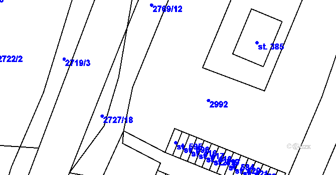 Parcela st. 272/1 v KÚ Dolní Bukovsko, Katastrální mapa
