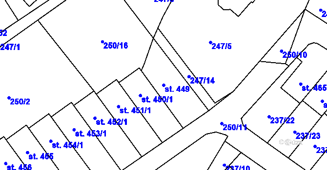 Parcela st. 449 v KÚ Dolní Bukovsko, Katastrální mapa