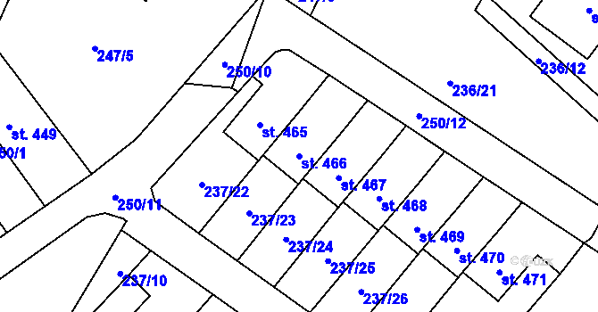 Parcela st. 466 v KÚ Dolní Bukovsko, Katastrální mapa
