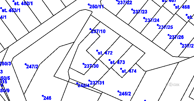 Parcela st. 472 v KÚ Dolní Bukovsko, Katastrální mapa