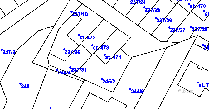Parcela st. 474 v KÚ Dolní Bukovsko, Katastrální mapa