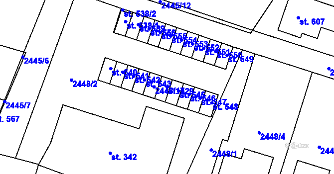 Parcela st. 529 v KÚ Dolní Bukovsko, Katastrální mapa