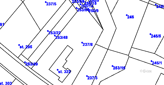 Parcela st. 237/8 v KÚ Dolní Bukovsko, Katastrální mapa