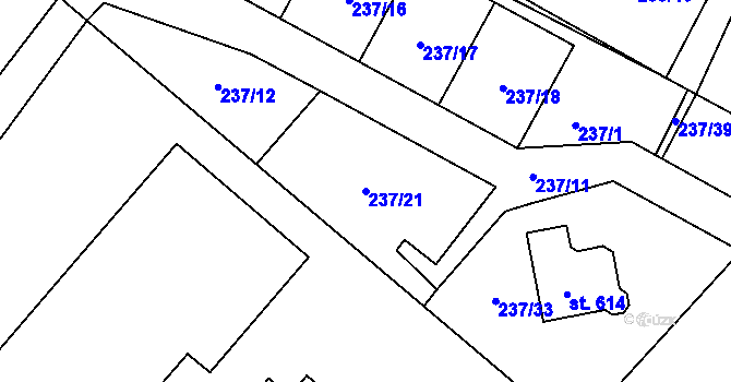 Parcela st. 237/21 v KÚ Dolní Bukovsko, Katastrální mapa