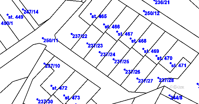 Parcela st. 237/24 v KÚ Dolní Bukovsko, Katastrální mapa