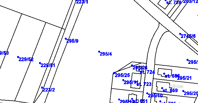 Parcela st. 295/4 v KÚ Dolní Bukovsko, Katastrální mapa