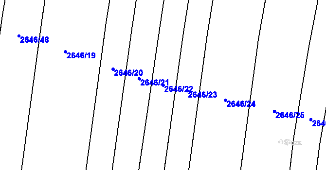 Parcela st. 2646/22 v KÚ Dolní Bukovsko, Katastrální mapa