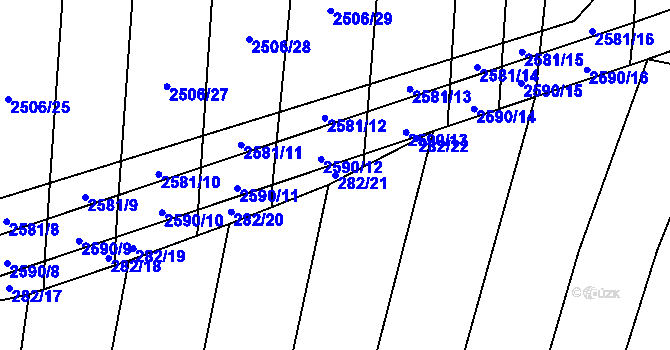 Parcela st. 282/21 v KÚ Pelejovice, Katastrální mapa