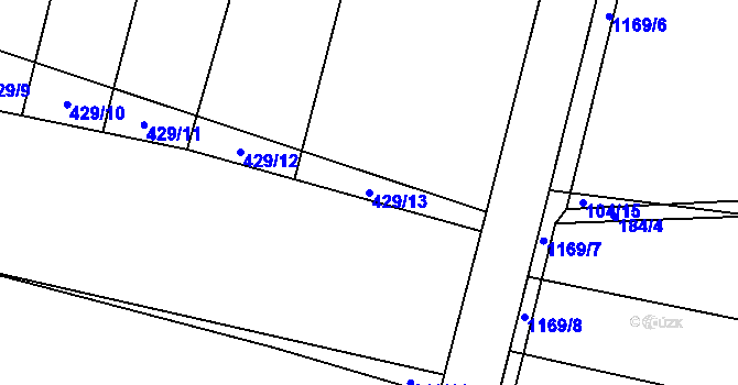 Parcela st. 429/13 v KÚ Pelejovice, Katastrální mapa