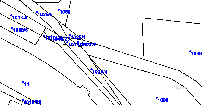 Parcela st. 1018/16 v KÚ Popovice u Dolního Bukovska, Katastrální mapa