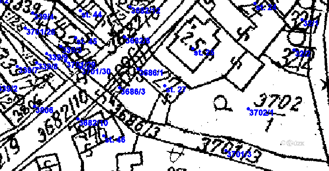Parcela st. 27 v KÚ Dolní Cerekev, Katastrální mapa