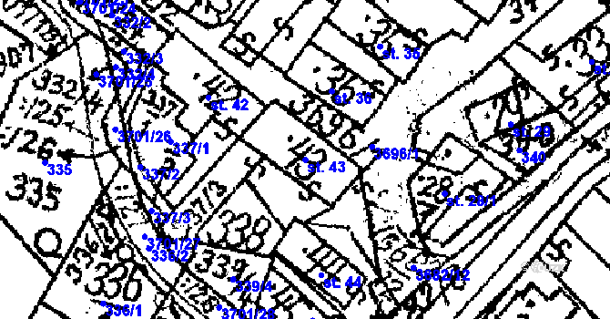 Parcela st. 43 v KÚ Dolní Cerekev, Katastrální mapa