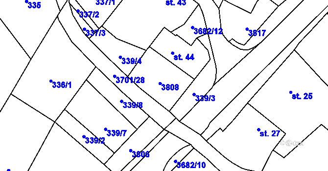 Parcela st. 45 v KÚ Dolní Cerekev, Katastrální mapa