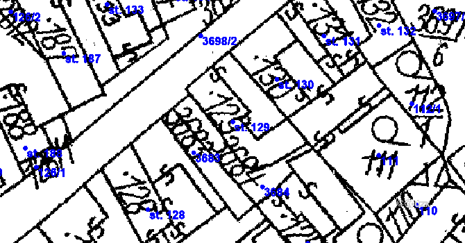 Parcela st. 129 v KÚ Dolní Cerekev, Katastrální mapa