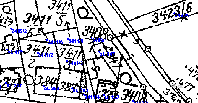 Parcela st. 347 v KÚ Dolní Cerekev, Katastrální mapa
