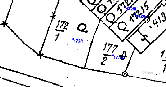 Parcela st. 172/2 v KÚ Dolní Cerekev, Katastrální mapa