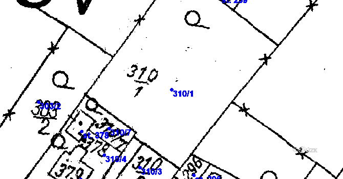 Parcela st. 310/1 v KÚ Dolní Cerekev, Katastrální mapa