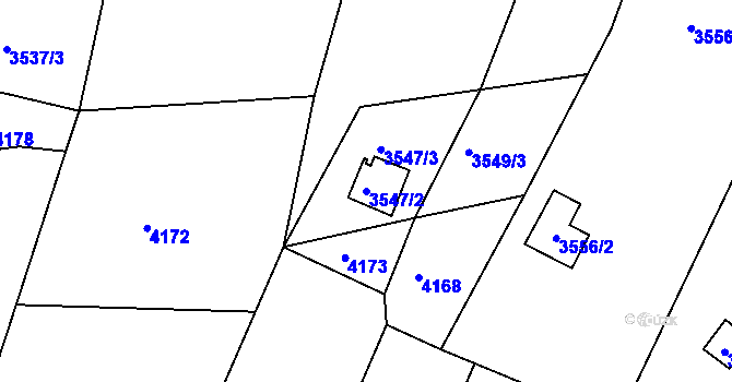 Parcela st. 3547/2 v KÚ Dolní Cerekev, Katastrální mapa