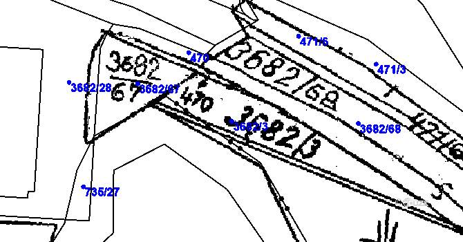 Parcela st. 3682/3 v KÚ Dolní Cerekev, Katastrální mapa