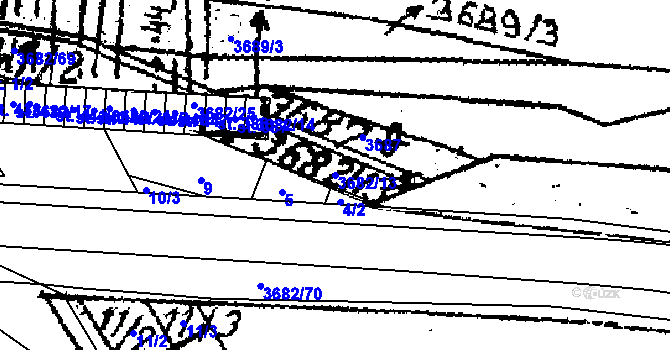 Parcela st. 3682/13 v KÚ Dolní Cerekev, Katastrální mapa
