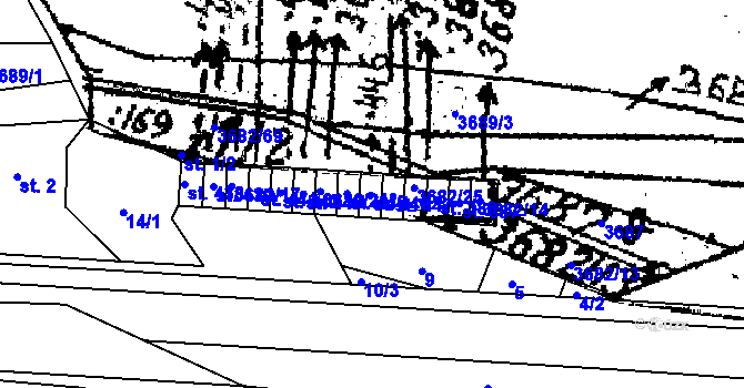 Parcela st. 3682/23 v KÚ Dolní Cerekev, Katastrální mapa