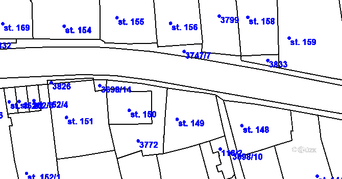 Parcela st. 3698/12 v KÚ Dolní Cerekev, Katastrální mapa