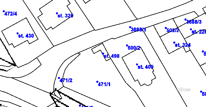 Parcela st. 498 v KÚ Dolní Cerekev, Katastrální mapa