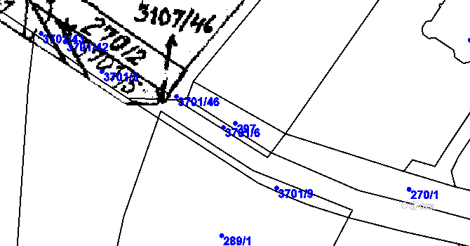 Parcela st. 297 v KÚ Dolní Cerekev, Katastrální mapa