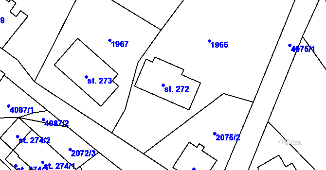 Parcela st. 272 v KÚ Dolní Čermná, Katastrální mapa