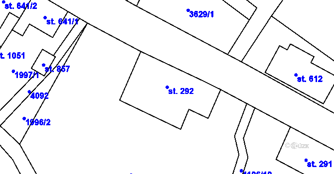 Parcela st. 292 v KÚ Dolní Čermná, Katastrální mapa