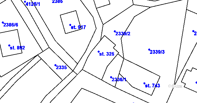 Parcela st. 325 v KÚ Dolní Čermná, Katastrální mapa