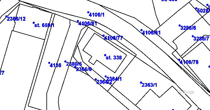 Parcela st. 338 v KÚ Dolní Čermná, Katastrální mapa