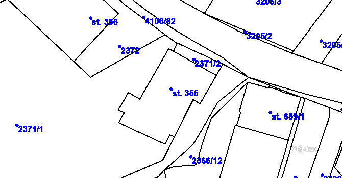 Parcela st. 355 v KÚ Dolní Čermná, Katastrální mapa