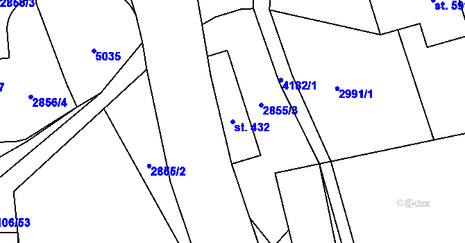 Parcela st. 432 v KÚ Dolní Čermná, Katastrální mapa