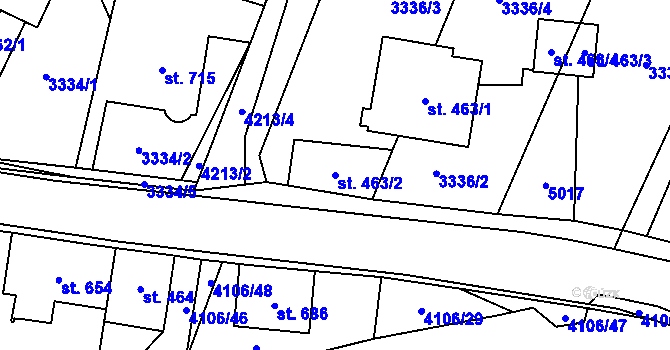 Parcela st. 463/2 v KÚ Dolní Čermná, Katastrální mapa